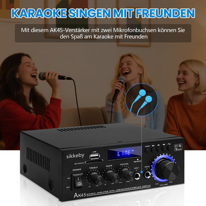 sikkeby AK45 HiFi-Verstärker mit Bluetooth, 2 x 40 W, USB, SD, FM