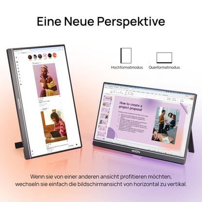 ARZOPA 16.1" Tragbarer Monitor FHD IPS – für Laptop