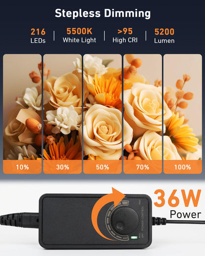 DUCLUS Fotobox 50x50cm – Faltbares Produktfotostudio 216 LED