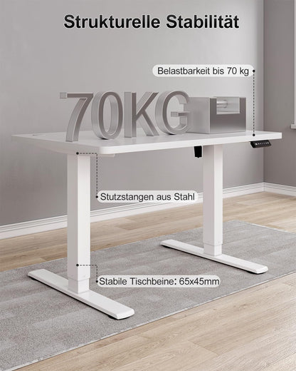 Airfish Schreibtisch höhenverstellbar elektrisch 80x60 cm weiss