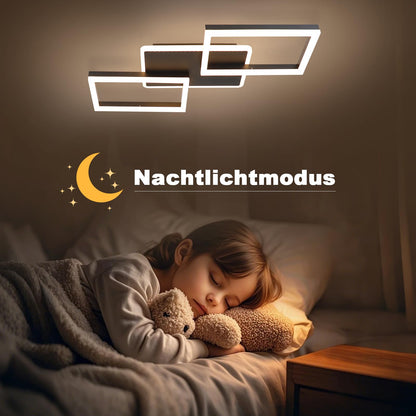 ZMH LED Deckenleuchte - 48W Dimmbar Schwarz mit Fernbedienung