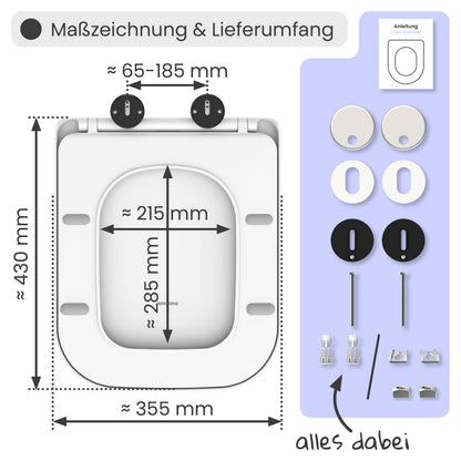 instmaier Helma Toilettendeckel mit Absenkautomatik, eckig, weiss