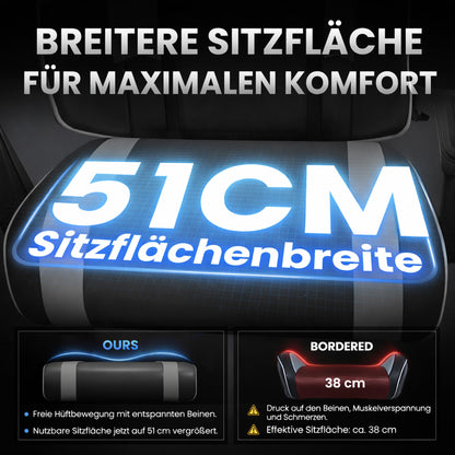 Riftracer Gaming Stuhl ergonomisch mit Fussstütze, schwarz-grau