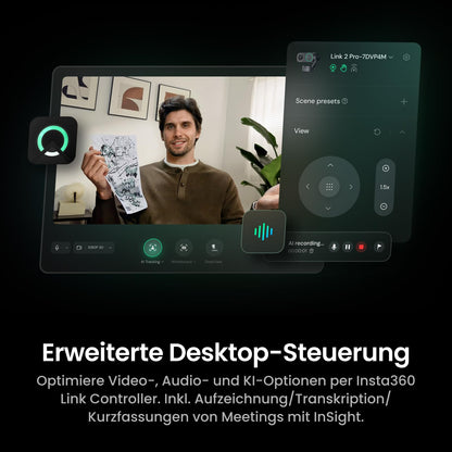 Insta360 Link 2 Pro – 4K PTZ-Webcam mit KI-Tracking und HDR