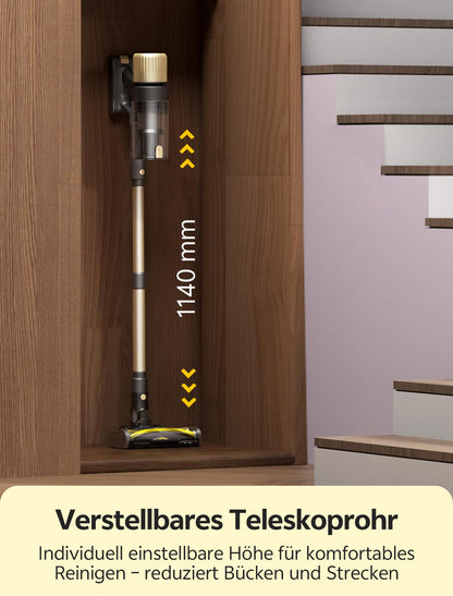 Ultenic U15 Akku-Staubsauger, kabellos, 600 W, 55 kPa, Champagne