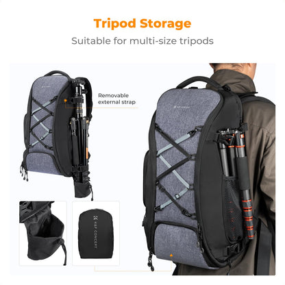 K&F CONCEPT Kamerarucksack 30L Wasserdicht für DSLR & Laptop