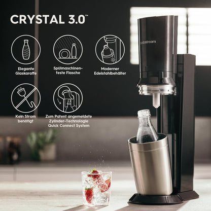 SodaStream CRYSTAL 3.0 Wassersprudler - Titan Quick-Connect