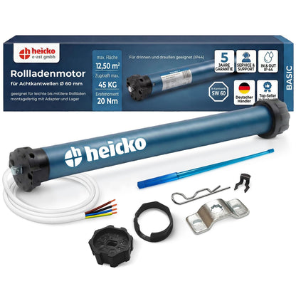 heicko Rollladenmotor B24-6020-M 20 Nm für SW60 Achtkantwelle, Rohrmotor