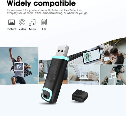 Vansuny USB Stick 3.0 256 GB Speicherstick mit LED-Anzeige, Cyan