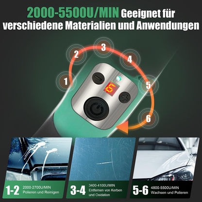 BATOCA S5 Mini Akku Poliermaschine Set - Rotations & Exzenter
