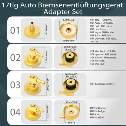 XSTARYE Auto Bremsenentlüftungsadapter Set - 17-tlg