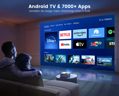 SmartView Android TV Beamer 1080P Full HD 4K Heimkino