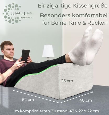 WELL B4 Venenkissen – Ergonomisches Keilkissen zum Beine hochlagern
