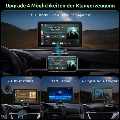 ESSGOO CarPlay & Android Auto Bildschirm 7 Zoll IPS