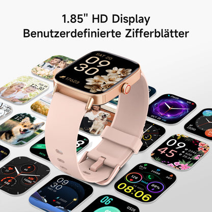 AEAC Smartwatch Damen mit Telefonfunktion, 1.85" HD, IP68 wasserdicht