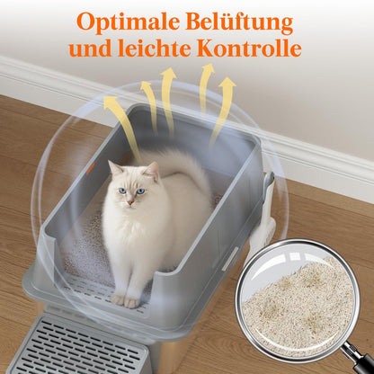 Lifewit Edelstahl Offenes Katzenklo - XXL Grau
