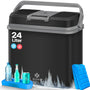 KESSER Kühlbox 24 L thermoelektrisch kühlt & wärmt 12V/230V, Schwarz-Grau, mit Tragegriff