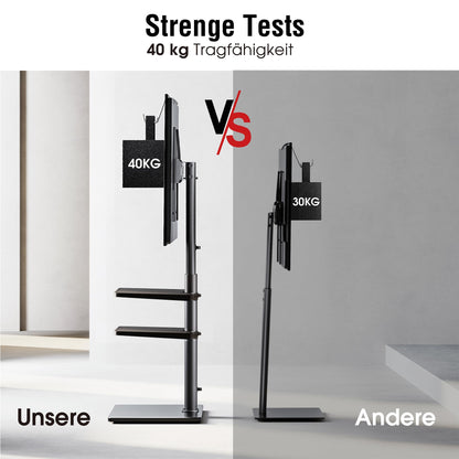 AOKCOS TV Bodenständer 32-70 Zoll höhenverstellbar – Schwarz