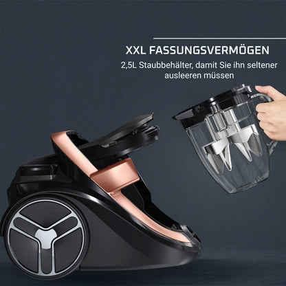 Rowenta RO7954 Silence Force Beutellos – Schwarz/Roségold