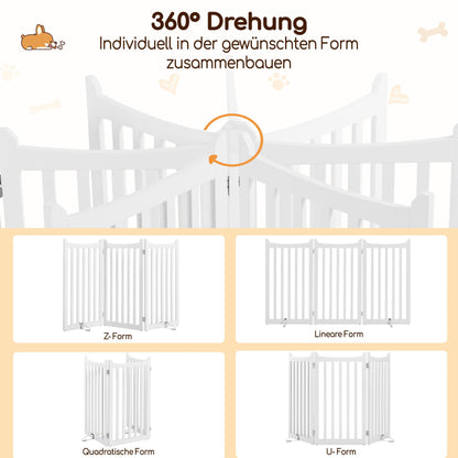Yaheetech Hund Absperrgitter Faltbar – 3 Paneele 151.5x90.5cm Weiss