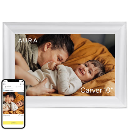 Aura Carver Digitaler Bilderrahmen 10,1 Zoll HD WLAN Sea Salt