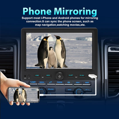 Alondy Autoradio 1 Din mit 7 Zoll Touchscreen, CarPlay & Android Auto