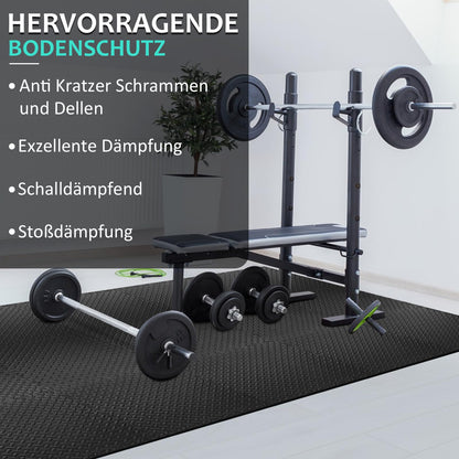 Bodenschutzmatte Fitness Set – EVA Puzzlematte 61x61cm 10mm