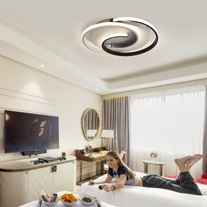 Moderne LED Deckenleuchte Dimmbar Rund – Schwarz-Weiss