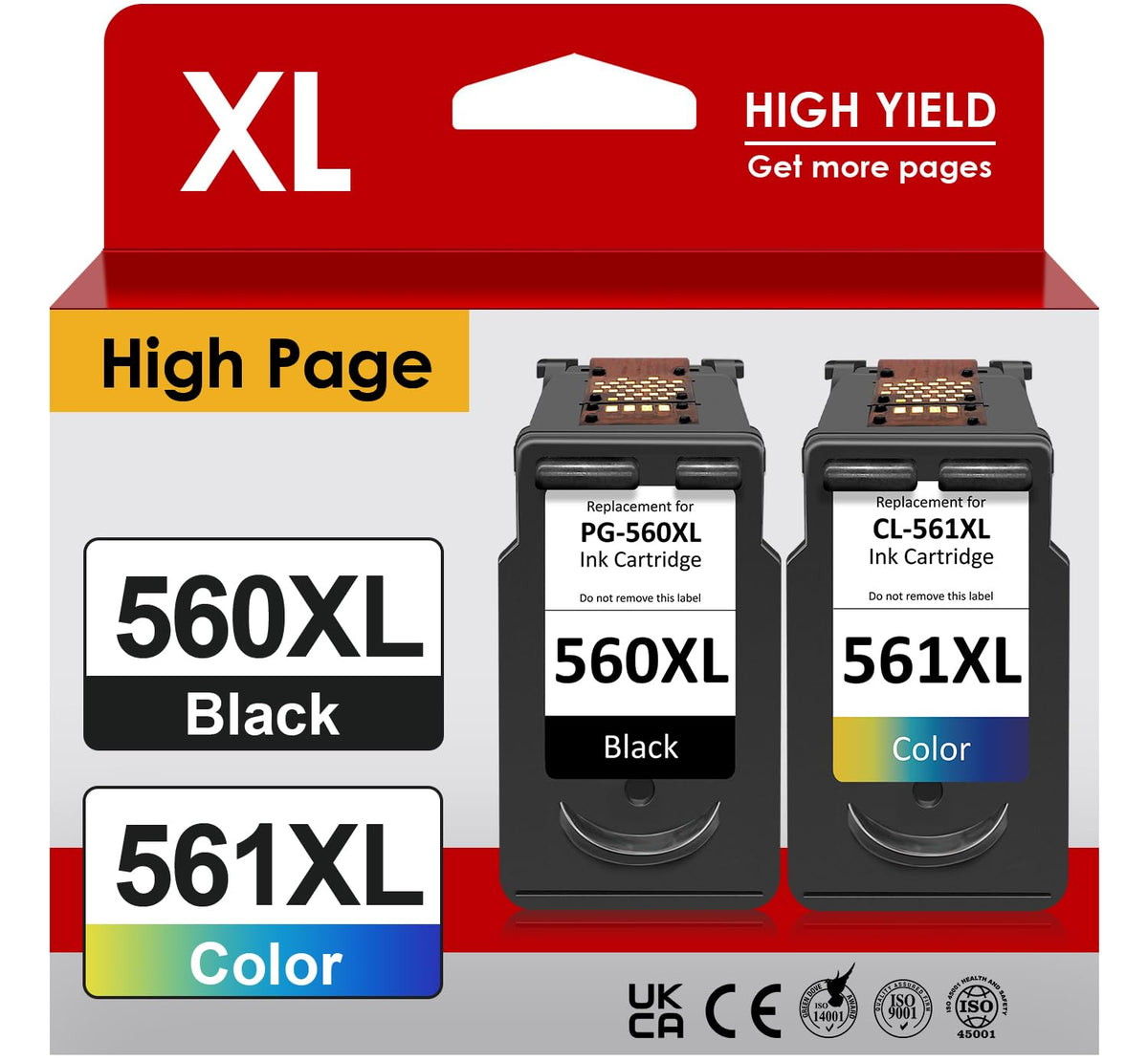 Firstoner PG-560XL CL-561XL Druckerpatronen Multipack für Canon Pixma, schwarze und farbige Tintenpatrone
