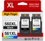 Firstoner PG-560XL CL-561XL Druckerpatronen Multipack für Canon Pixma, schwarze und farbige Tintenpatrone