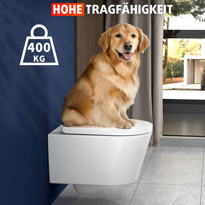 Rainsworth Spülrandlos Wand-WC Tiefspül m. Absenkautomatik - Weiss, 48.5cm