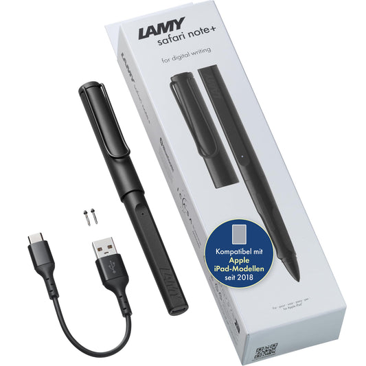 LAMY Safari Note+ Digitaler Stift für iPad – All Black, schwarzer Digitalstift für präzises Schreiben & Zeichnen auf dem iPad.