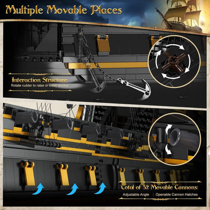 Mould King Black Pearl Piratenschiff Klemmbausteine Bausatz 13186