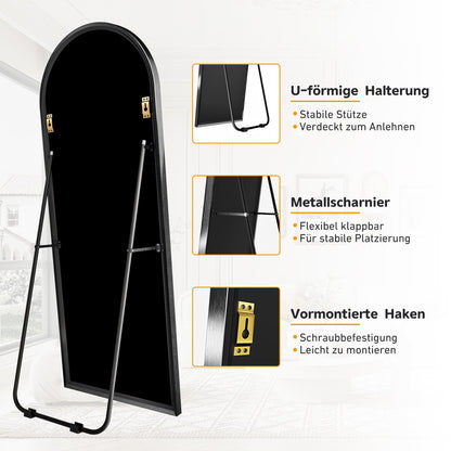 SDXYSTCE Bodenspiegel gewölbt – 165x60 cm Schwarz