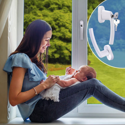 Stahlia Fenstergriffe abschliessbar, Aluminium weiss, 10 Stück
