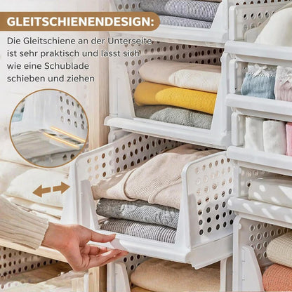 RMAN Kleiderschrank Organizer 4er Set, stapelbar und faltbar