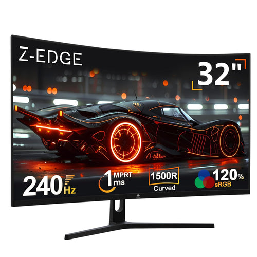 Z-Edge 32 Zoll Curved Gaming Monitor - 240Hz 1ms Full HD. Schwarzer, gekrümmter Bildschirm für detailreiches, schnelles Gaming.