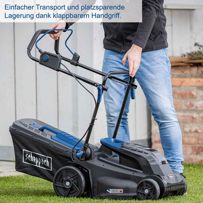 Scheppach Akku-Rasenmäher BC-MP380-X, 38 cm Schnittbreite, 45 L