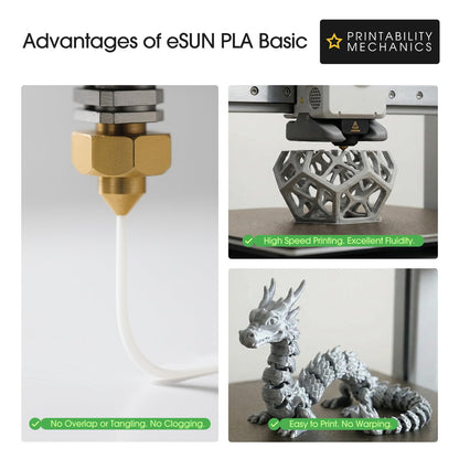 eSUN PLA Basic Filament 1.75 mm, 4 Spulen, Rot/Blau/Weiss/Schwarz