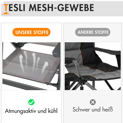 Portal Camping Klappstuhl faltbar 150kg Orange Grau