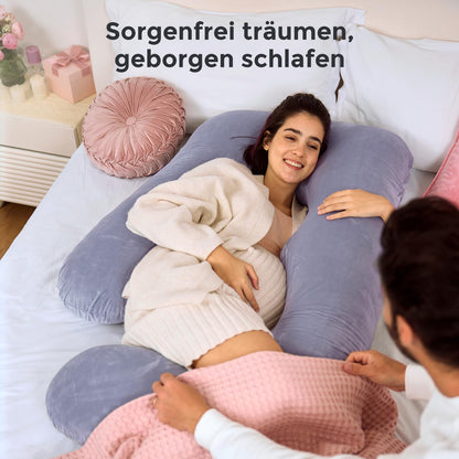 momcozy Schwangerschaftskissen U-Form - Kristallvelours 145cm