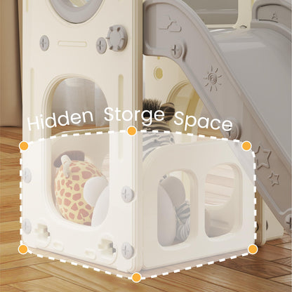 hoopyosms Kinder Rutsche Klettergerüst Spielturm Set - Grau