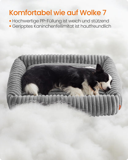 Feandrea Hundebett, waschbar, 106 x 75 x 20 cm, taubengrau