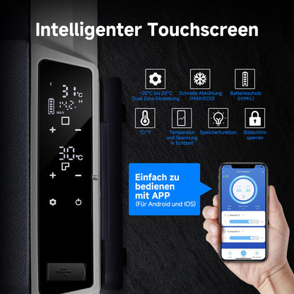 AAOBOSI Kompressor-Kühlbox 50 L Dual Zone mit App-Steuerung 12/24 V