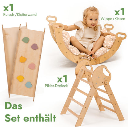 Goodevas 5-in-1 Montessori Klettergerüst Set indoor Spielplatz
