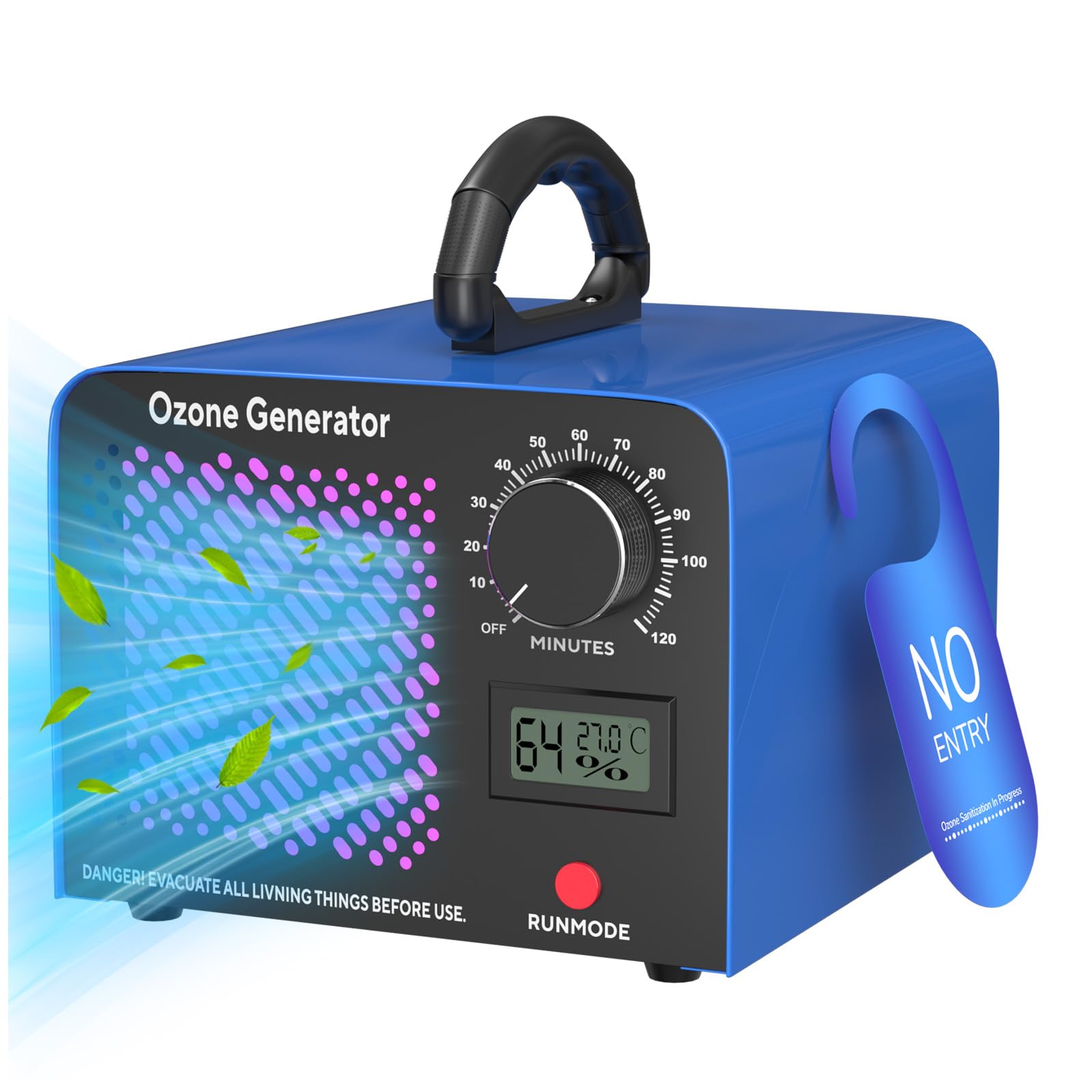 Fwiull Ozongenerator HS-G03 65.000 mg/h mit Timer, bis 300 m² – kompaktes Gerät mit Griff