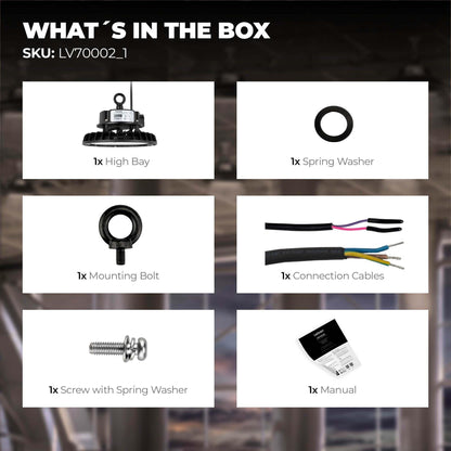 Ledvion LED Hallenstrahler 100W UFO Lampe - Dimmbar 4000K