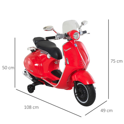 HOMCOM Kinder Elektro-Motorrad 6V mit Trainingsrädern - Rot