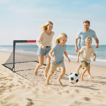 VAVOSPORT Fussballtore für Kinder, 2er Set faltbar mit Ball Grösse 3