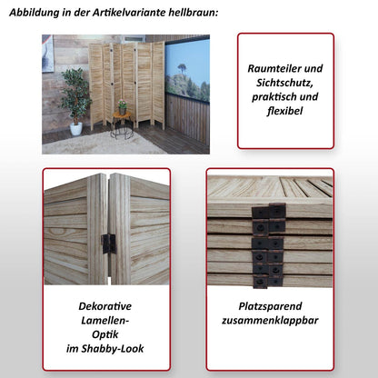 Mendler HWC-G30 Paravent Raumteiler – Anthrazit 170x240cm